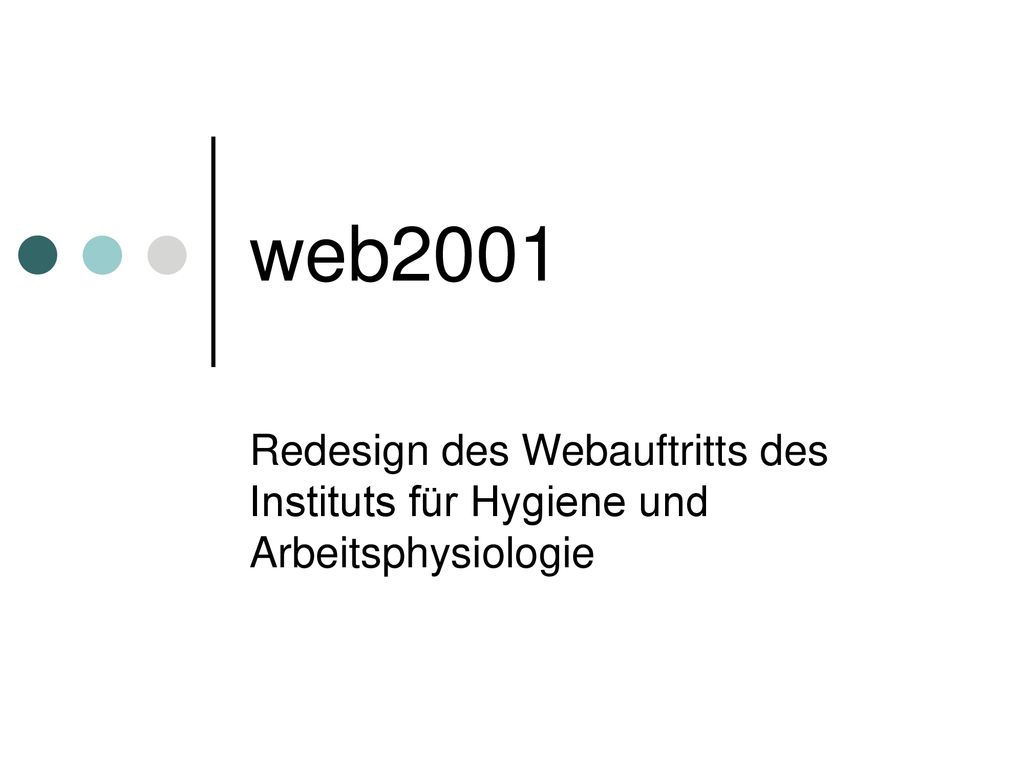 web2001 Redesign des Webauftritts des Instituts für Hygiene und Arbeitsphysiologie