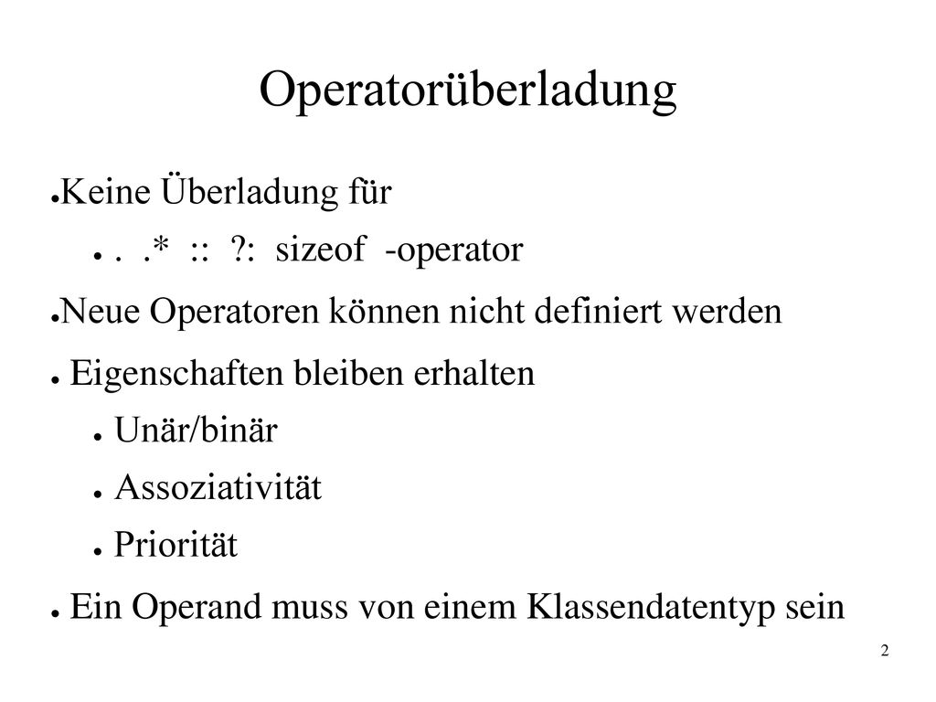 Operatorüberladung Keine Überladung für . .* :: : sizeof -operator