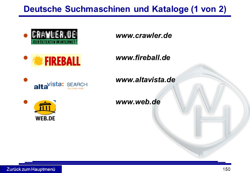 Deutsche Suchmaschinen und Kataloge (1 von 2)