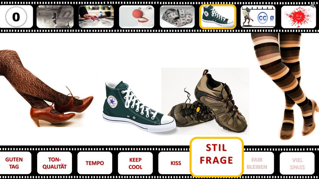 STIL FRAGE GUTEN TAG TON- QUALITÄT TEMPO KEEP COOL KISS STIL- FRAGE