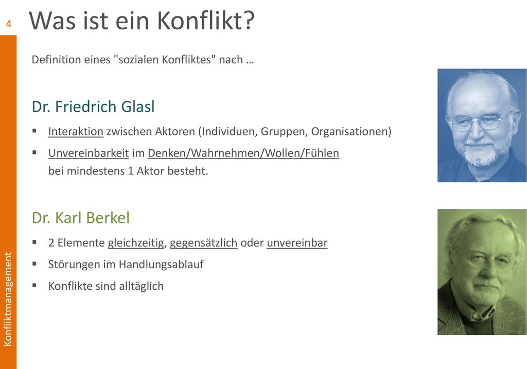 Was ist ein Konflikt Dr. Friedrich Glasl Dr. Karl Berkel
