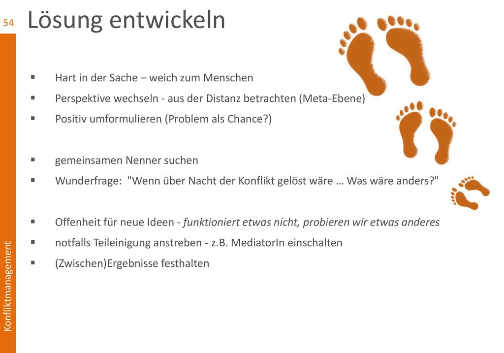 Lösung entwickeln Hart in der Sache – weich zum Menschen