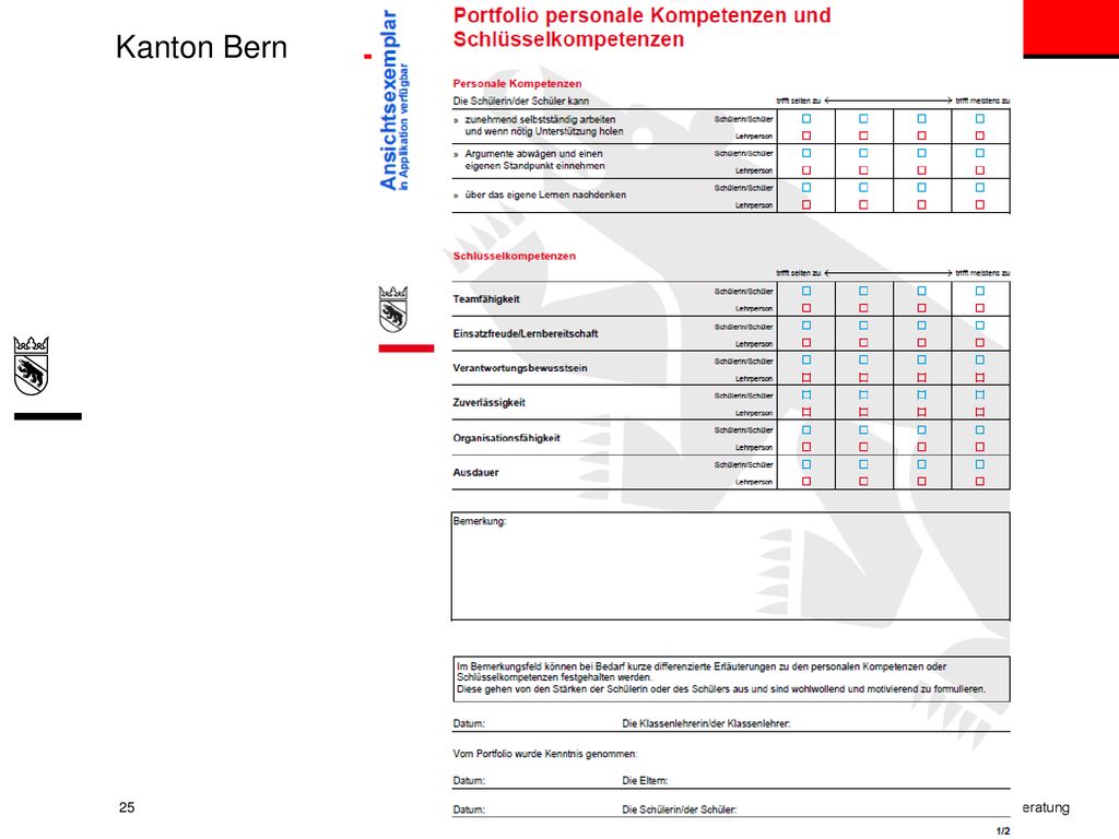 Erziehungsdirektion des Kantons Bern / Amt für Kindergarten, Volksschule und Beratung