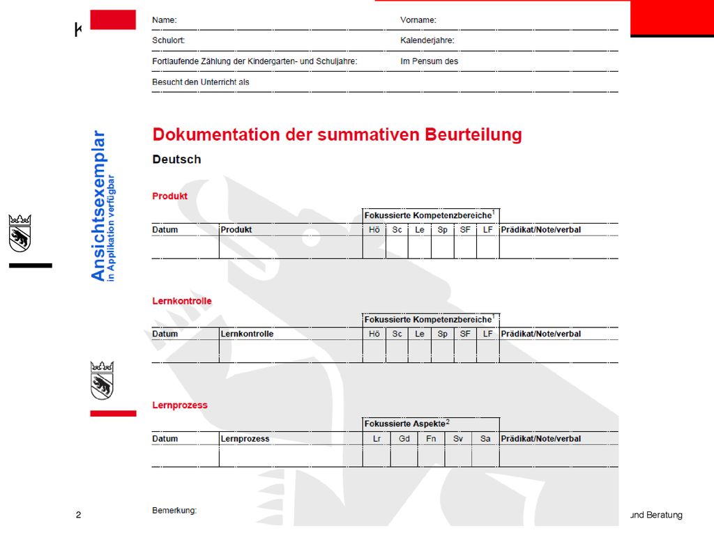 Erziehungsdirektion des Kantons Bern / Amt für Kindergarten, Volksschule und Beratung