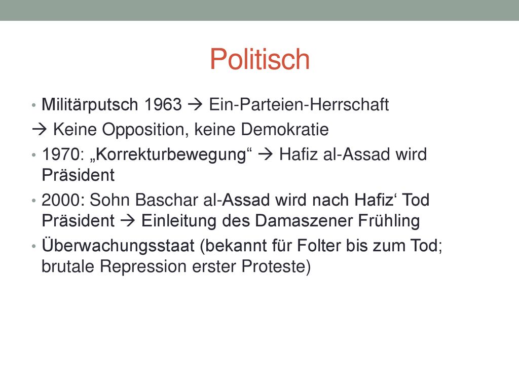 Politisch Militärputsch 1963  Ein-Parteien-Herrschaft