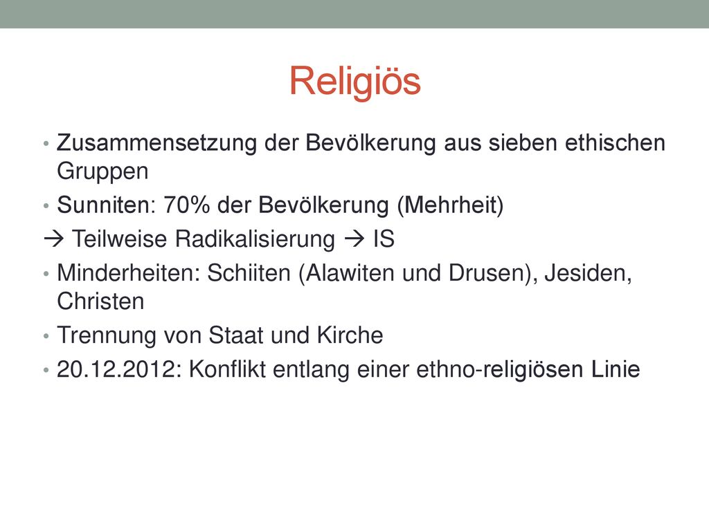 Religiös Zusammensetzung der Bevölkerung aus sieben ethischen Gruppen