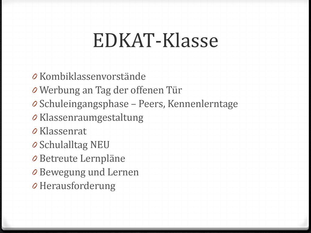 EDKAT-Klasse Kombiklassenvorstände Werbung an Tag der offenen Tür