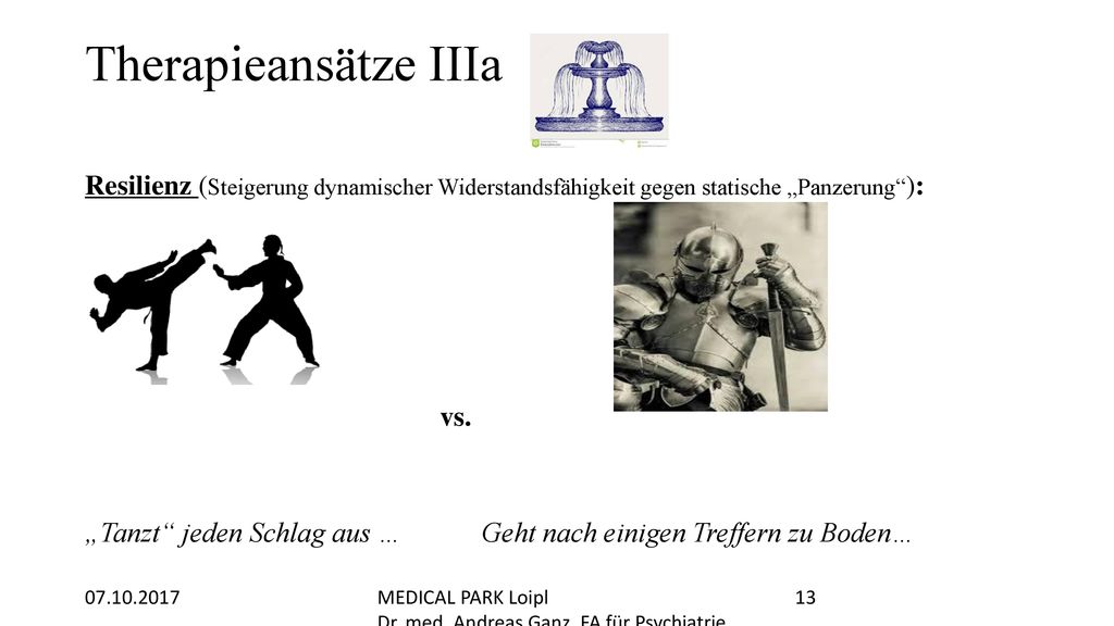 Therapieansätze IIIa Resilienz (Steigerung dynamischer Widerstandsfähigkeit gegen statische „Panzerung ):