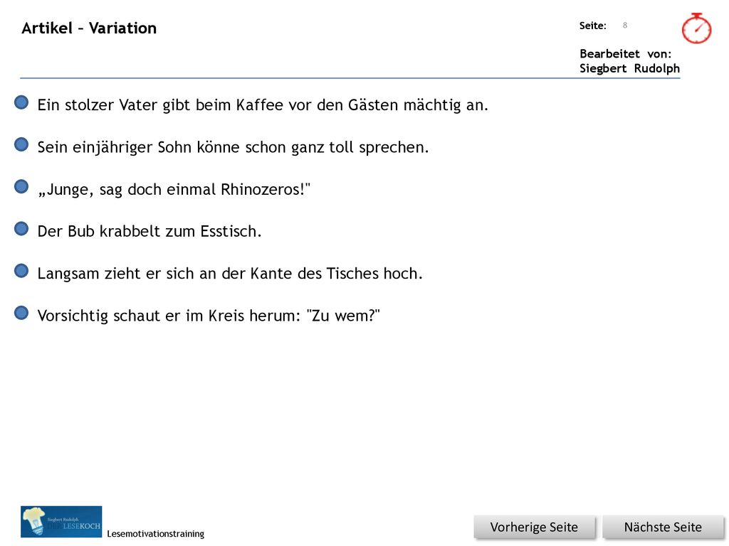 Ein stolzer Vater gibt beim Kaffee vor den Gästen mächtig an.