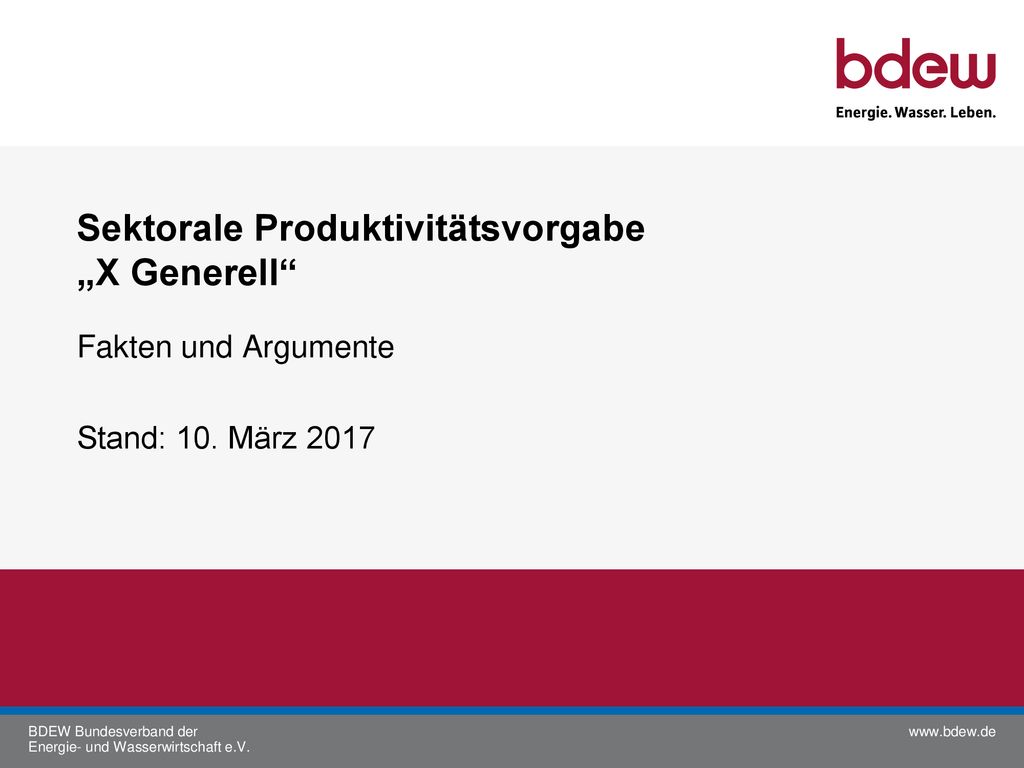 Sektorale Produktivitätsvorgabe „X Generell