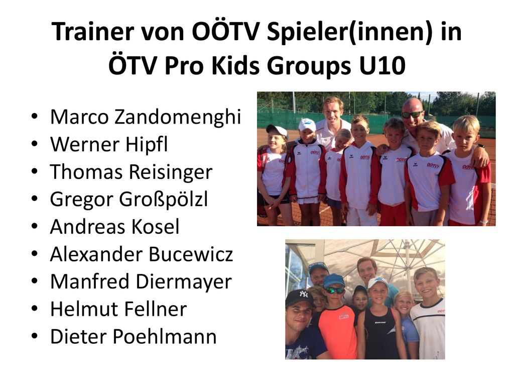 Trainer von OÖTV Spieler(innen) in ÖTV Pro Kids Groups U10