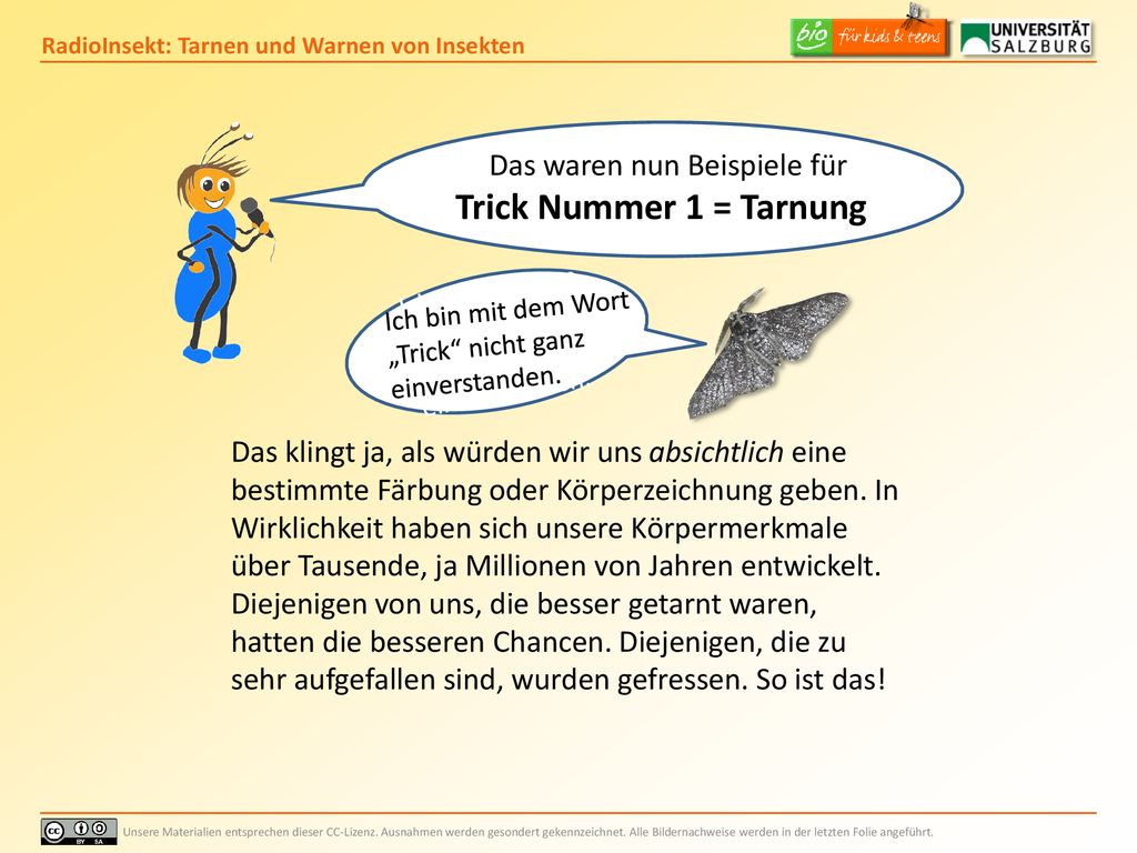 Trick Nummer 1 = Tarnung Das waren nun Beispiele für