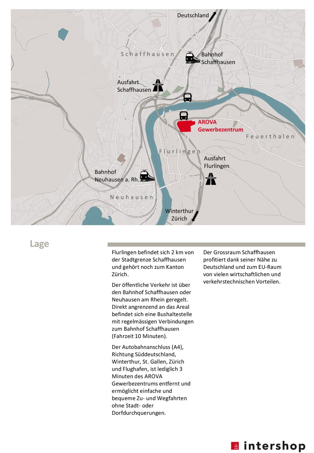Lage Flurlingen befindet sich 2 km von der Stadtgrenze Schaffhausen und gehört noch zum Kanton Zürich.
