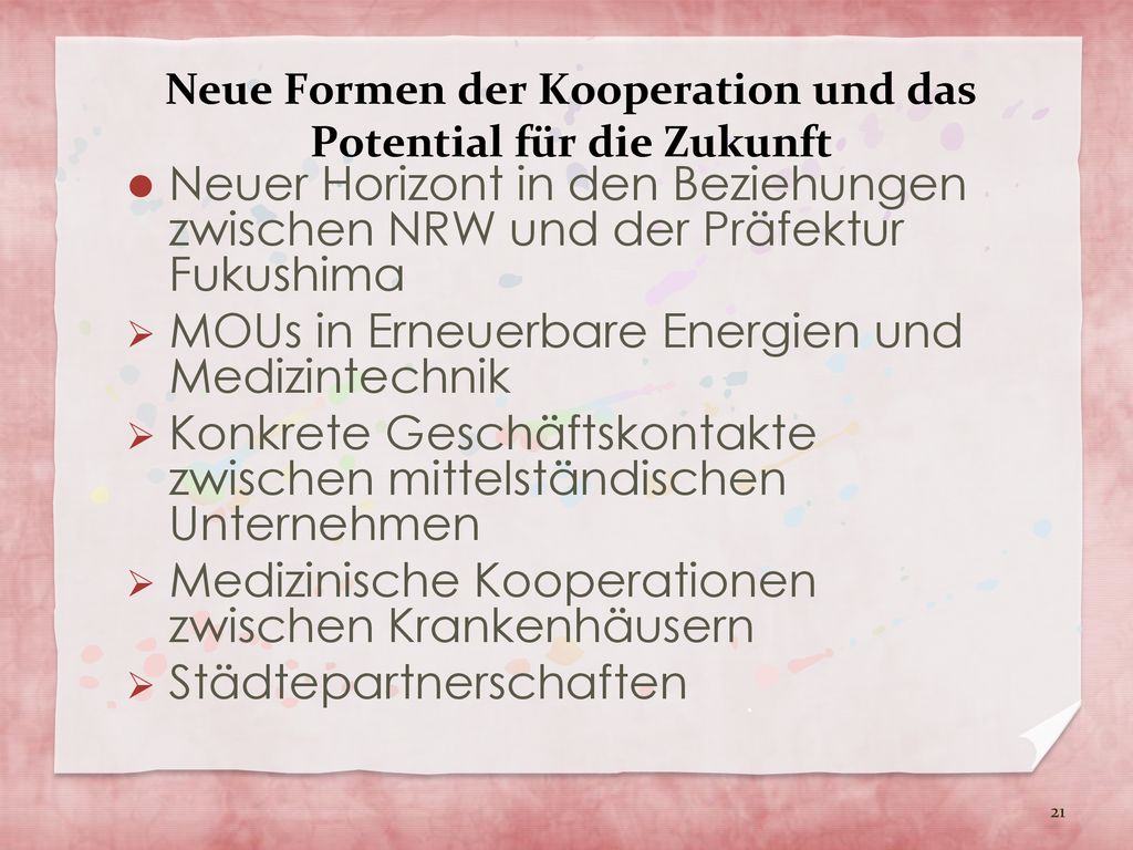 Neue Formen der Kooperation und das Potential für die Zukunft