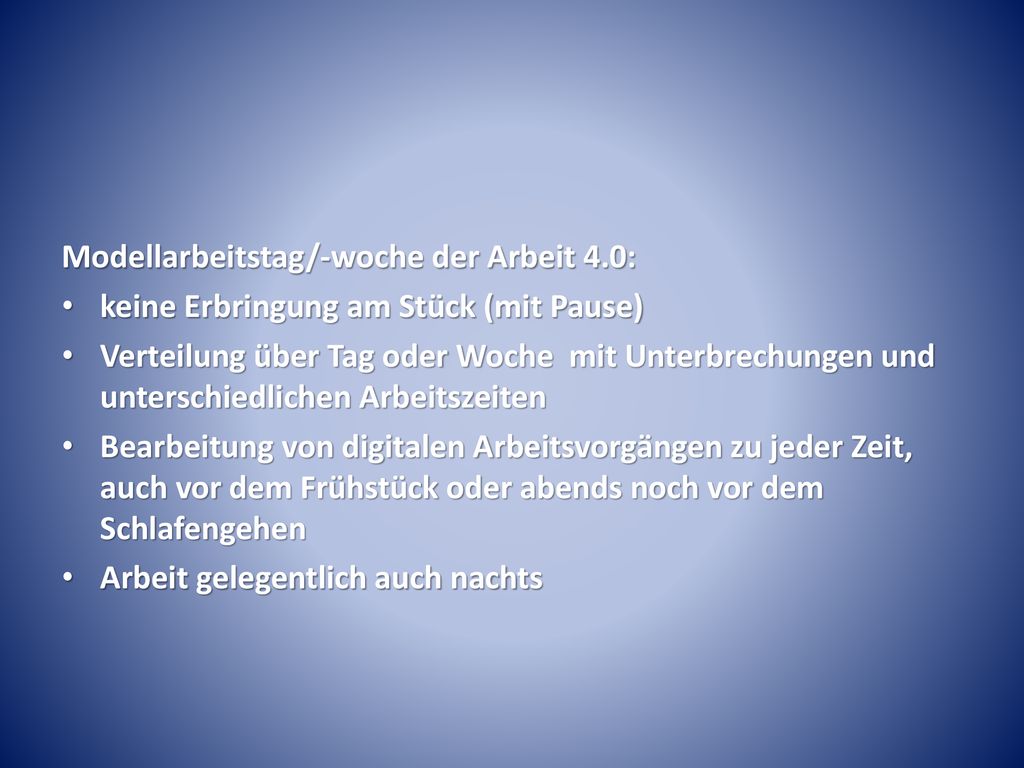 Modellarbeitstag/-woche der Arbeit 4.0: