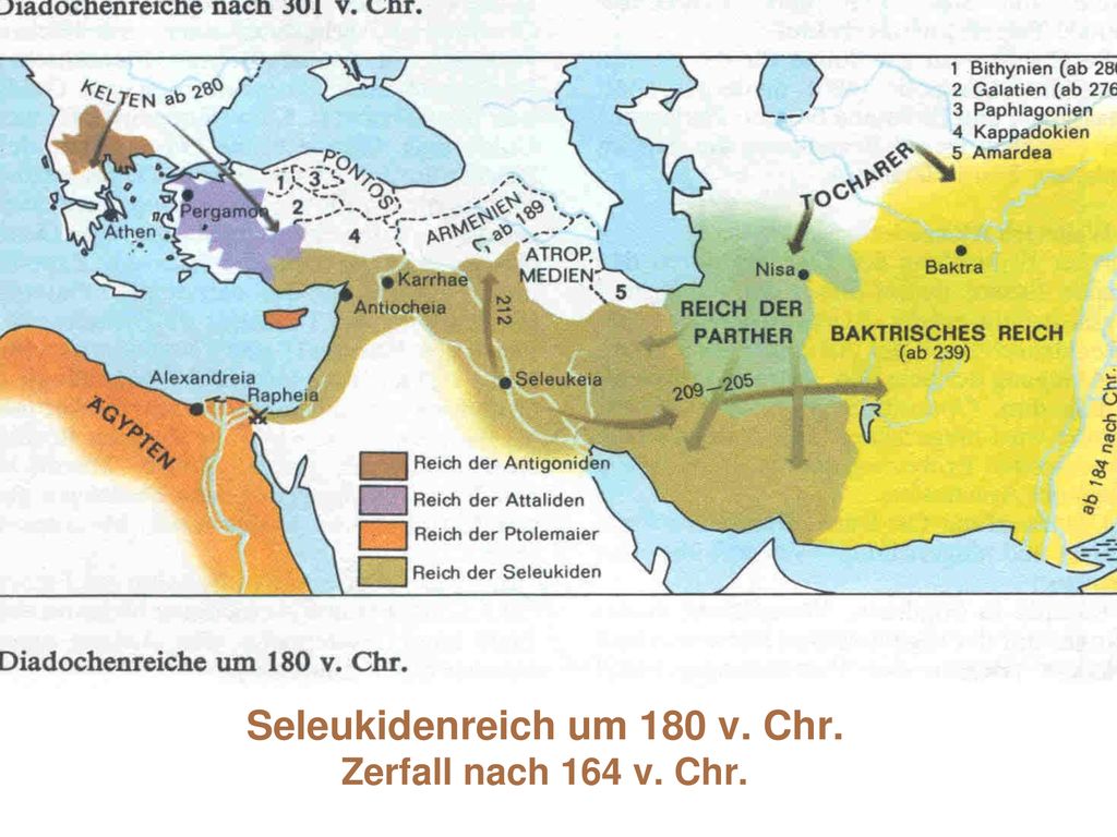 Seleukidenreich um 180 v. Chr. → Endgültiges Ende: 63 v. Chr.