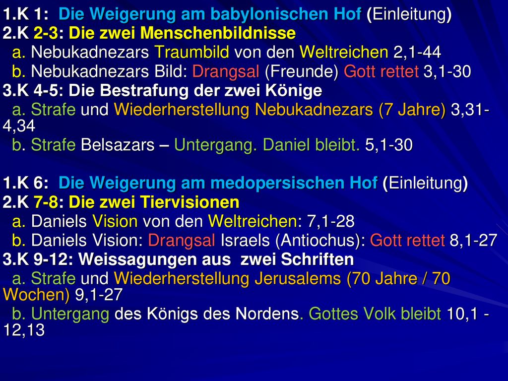 1.K 1: Die Weigerung am babylonischen Hof (Einleitung)