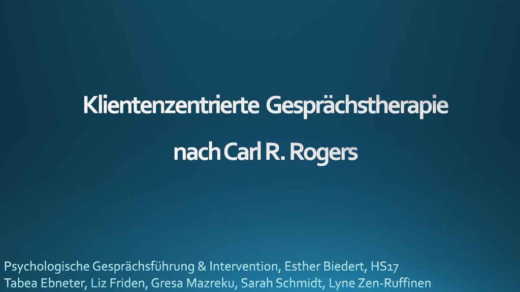 Klientenzentrierte Gesprächstherapie nach Carl R. Rogers