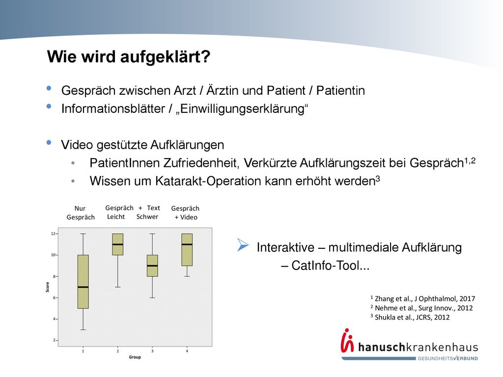 Wie wird aufgeklärt Gespräch zwischen Arzt / Ärztin und Patient / Patientin. Informationsblätter / „Einwilligungserklärung