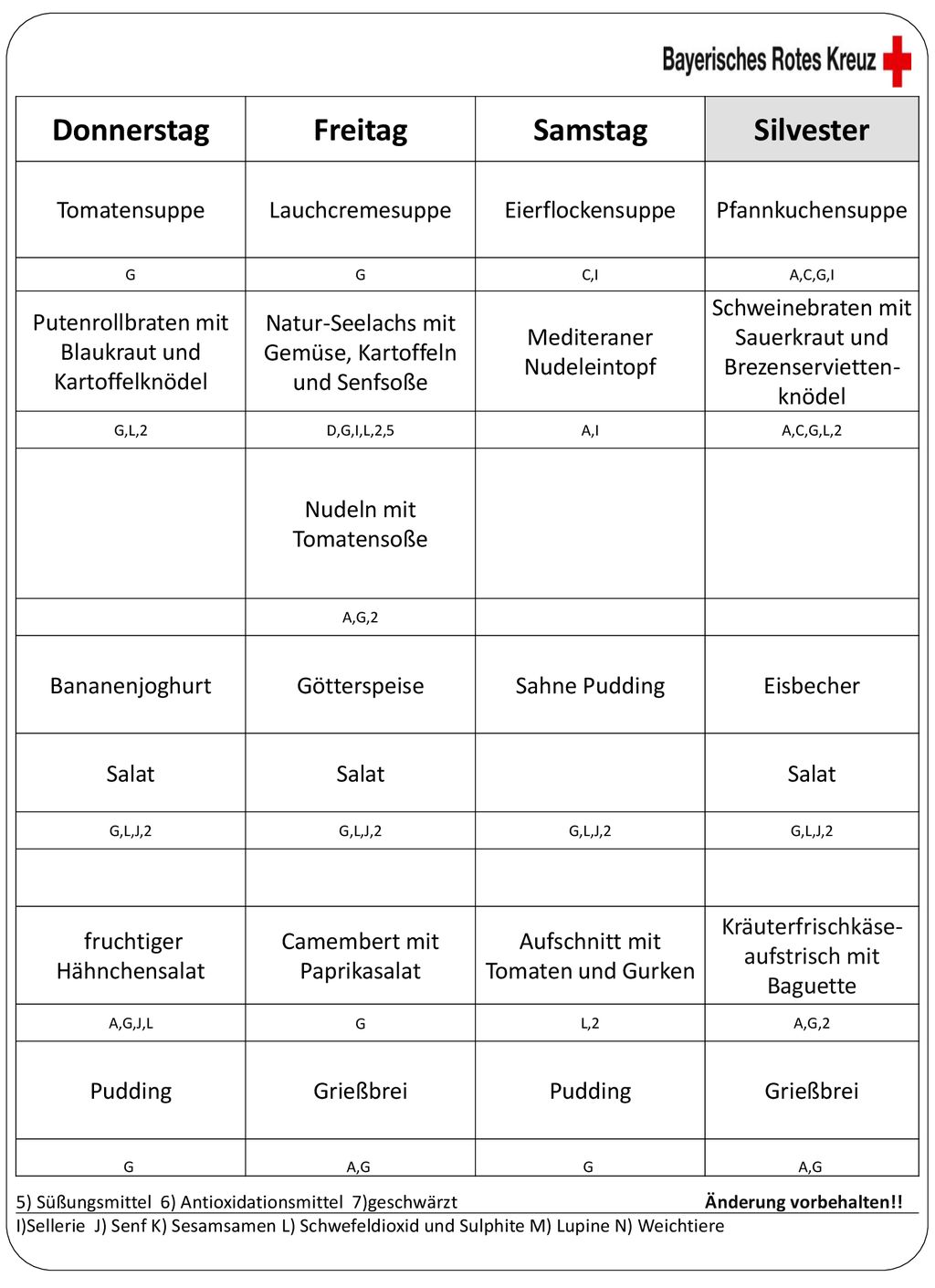 Donnerstag Freitag Samstag Silvester
