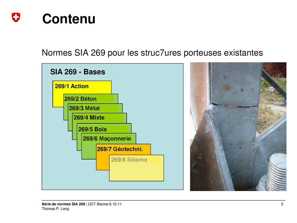 Contenu Normes SIA 269 pour les struc7ures porteuses existantes