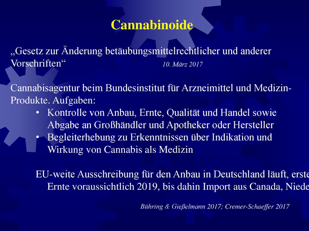 Cannabinoide „Gesetz zur Änderung betäubungsmittelrechtlicher und anderer Vorschriften 10. März