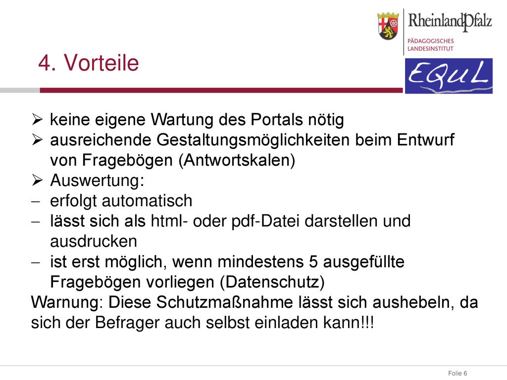 4. Vorteile keine eigene Wartung des Portals nötig