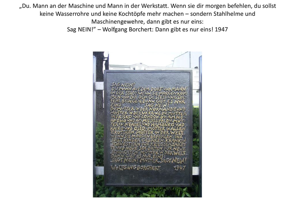 „Du. Mann an der Maschine und Mann in der Werkstatt