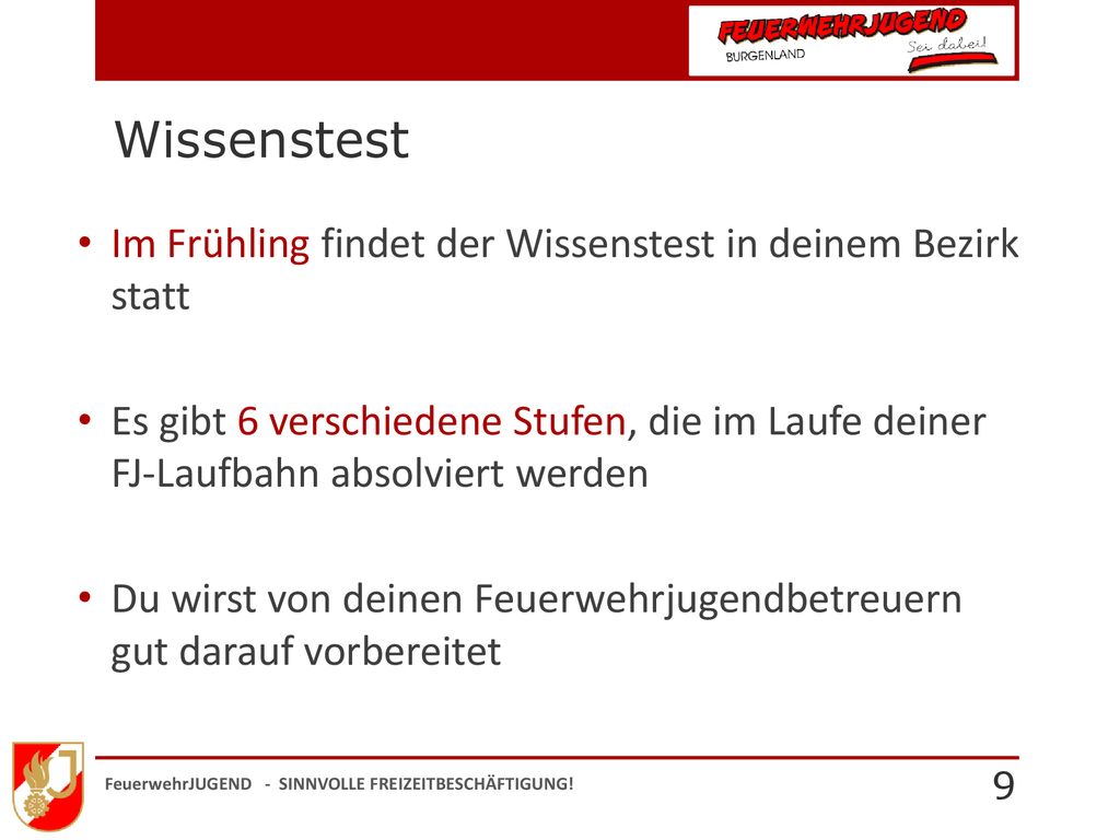 Wissenstest Im Frühling findet der Wissenstest in deinem Bezirk statt
