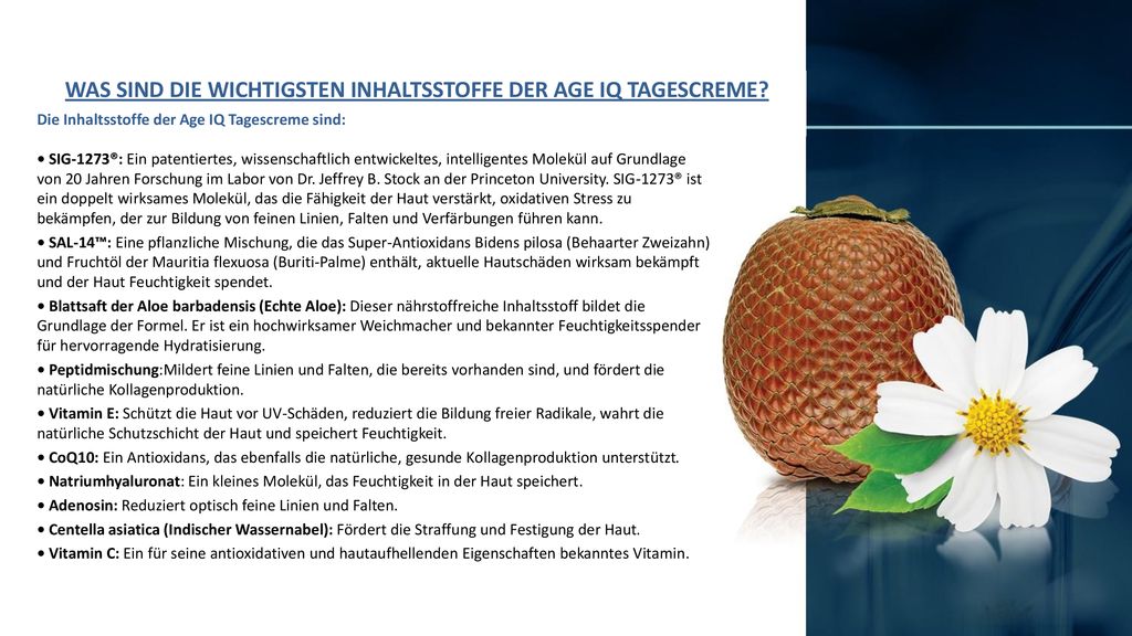 WAS SIND DIE WICHTIGSTEN INHALTSSTOFFE DER AGE IQ TAGESCREME