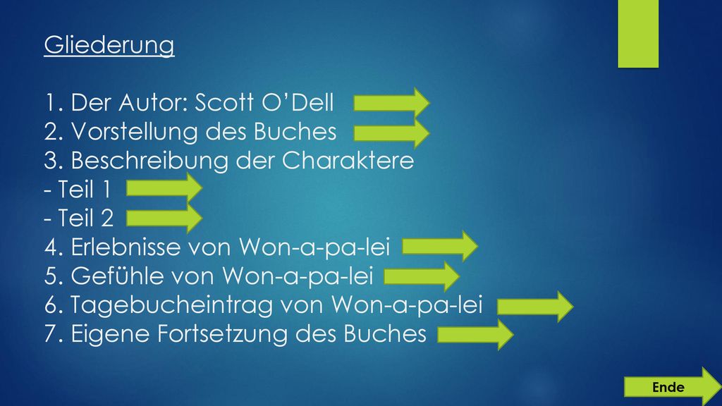 Gliederung 1. Der Autor: Scott O’Dell 2. Vorstellung des Buches 3