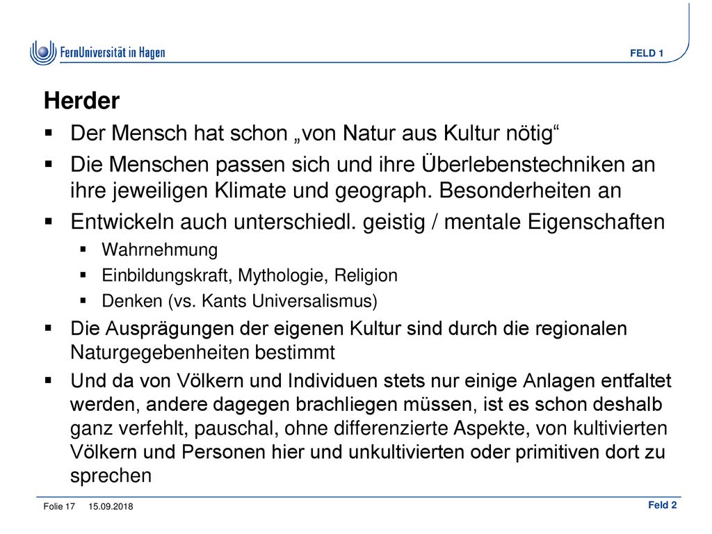Herder Der Mensch hat schon „von Natur aus Kultur nötig