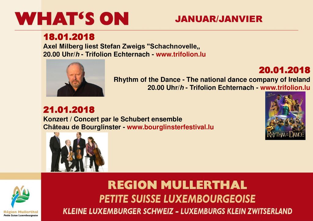 JANUAR/JANVIER Axel Milberg liest Stefan Zweigs Schachnovelle„ Uhr/h - Trifolion Echternach -