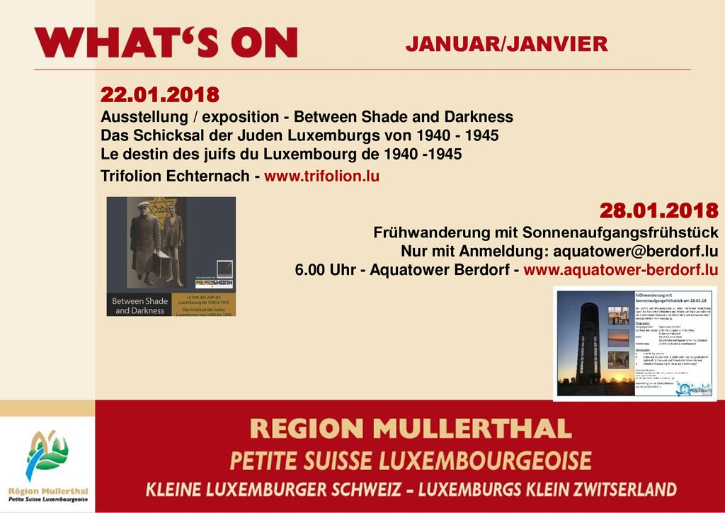 JANUAR/JANVIER Ausstellung / exposition - Between Shade and Darkness. Das Schicksal der Juden Luxemburgs von
