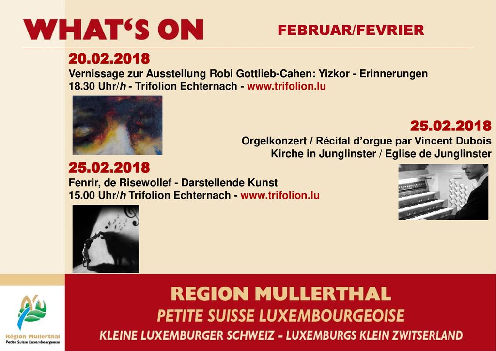 FEBRUAR/FEVRIER Vernissage zur Ausstellung Robi Gottlieb-Cahen: Yizkor - Erinnerungen.