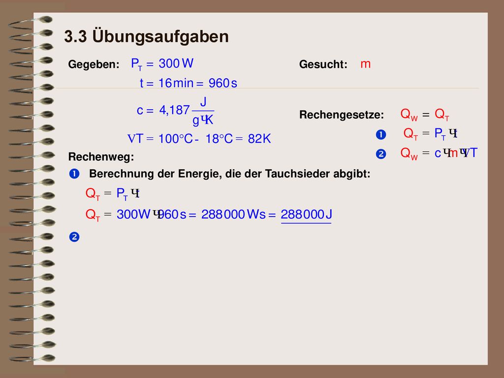 3.3 Übungsaufgaben Œ  Œ  Gegeben: Gesucht: Rechengesetze: Rechenweg: