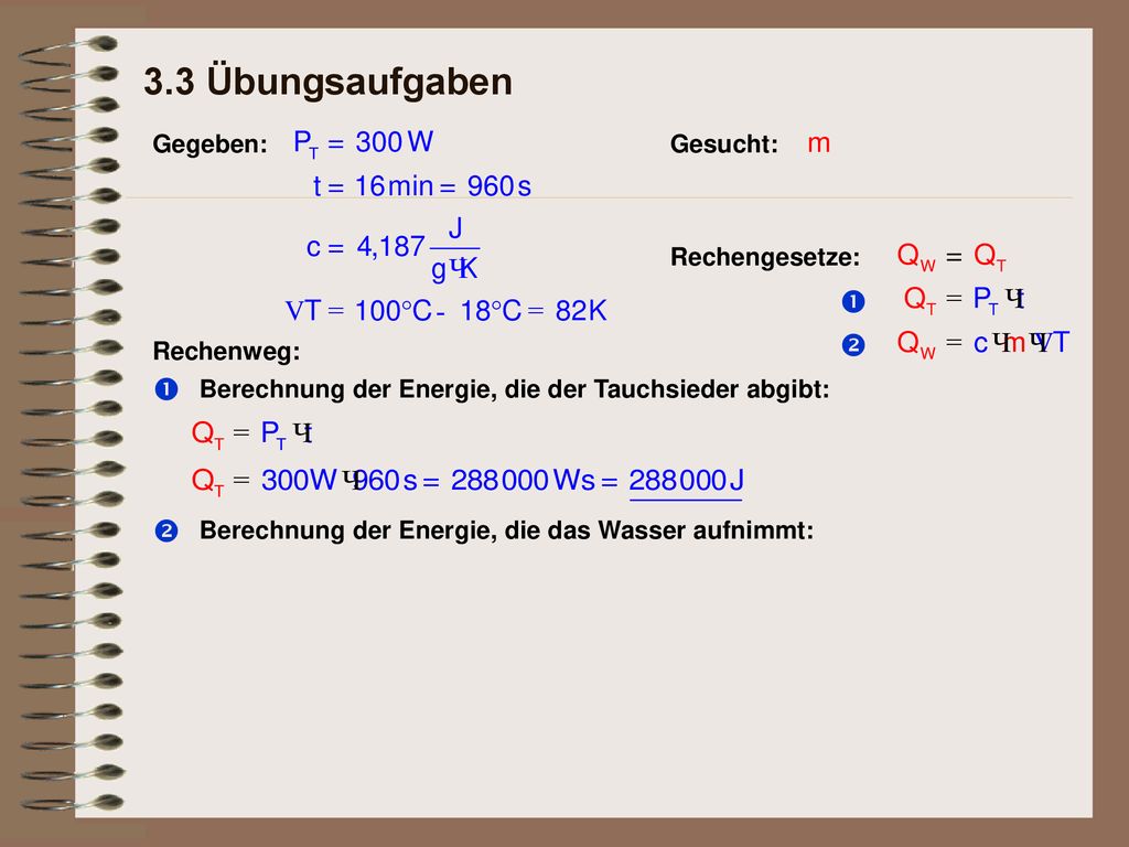 3.3 Übungsaufgaben Œ  Œ  Gegeben: Gesucht: Rechengesetze: Rechenweg: