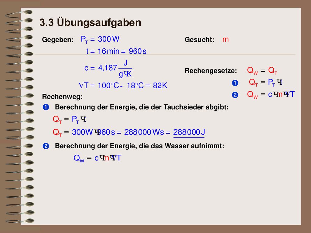 3.3 Übungsaufgaben Œ  Œ  Gegeben: Gesucht: Rechengesetze: Rechenweg: