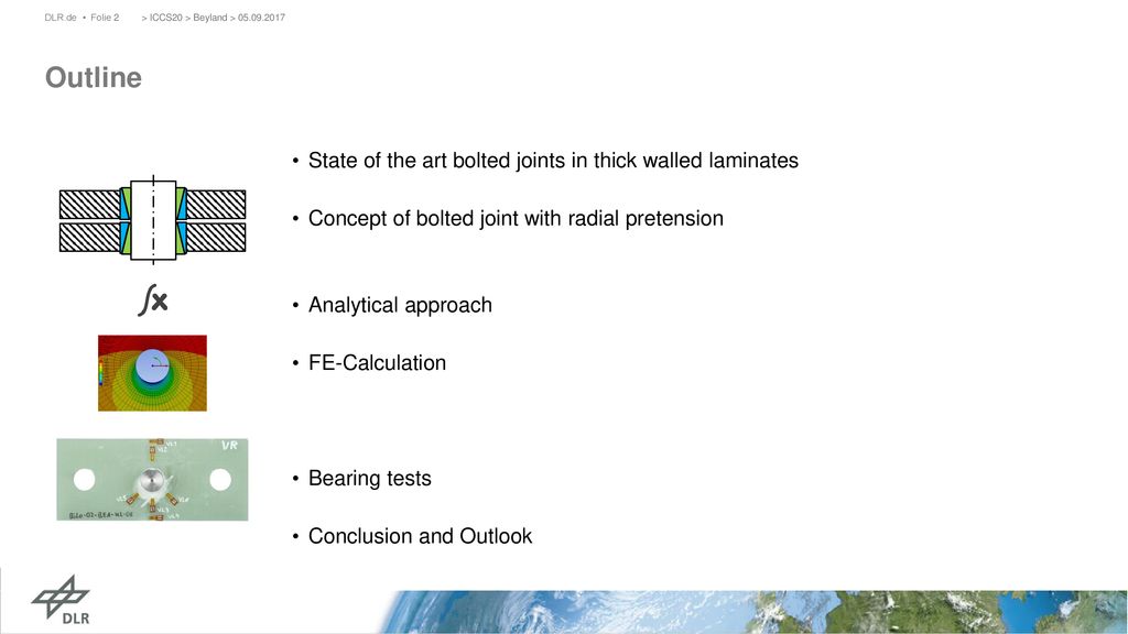 Outline State of the art bolted joints in thick walled laminates