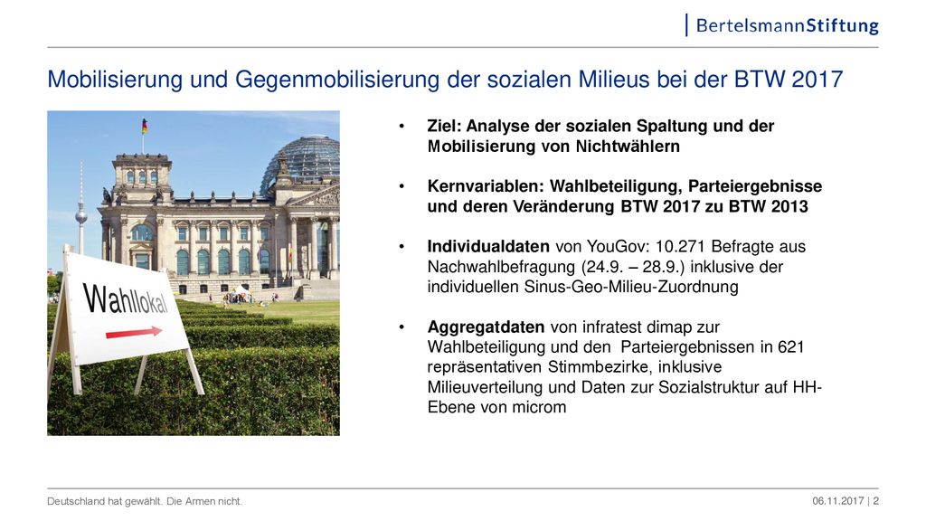 Mobilisierung und Gegenmobilisierung der sozialen Milieus bei der BTW 2017