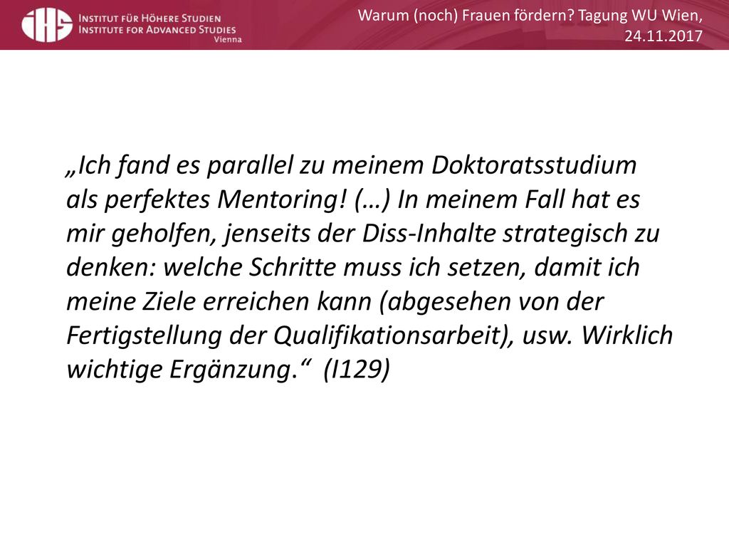 Warum (noch) Frauen fördern Tagung WU Wien,
