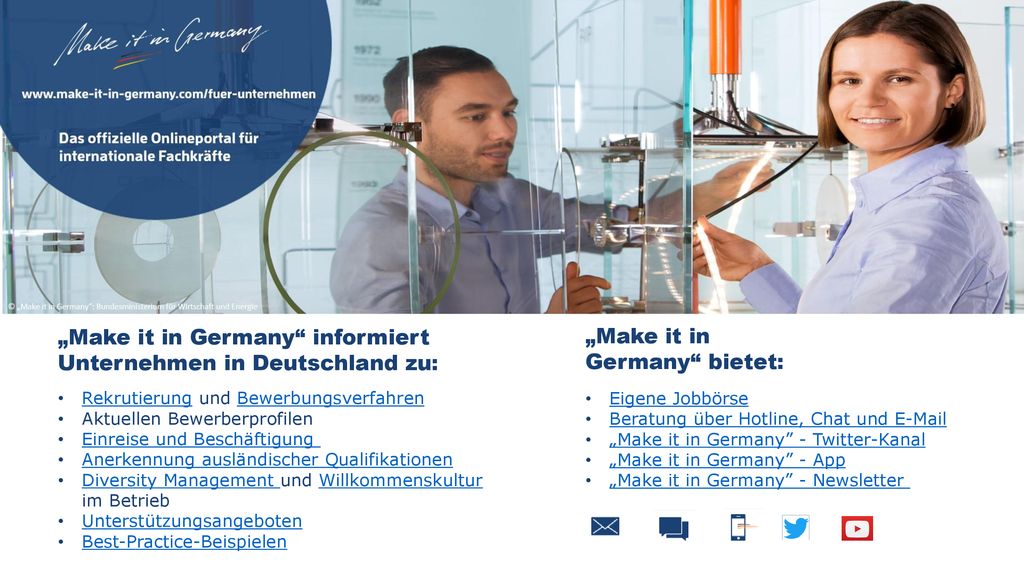 „Make it in Germany informiert Unternehmen in Deutschland zu: