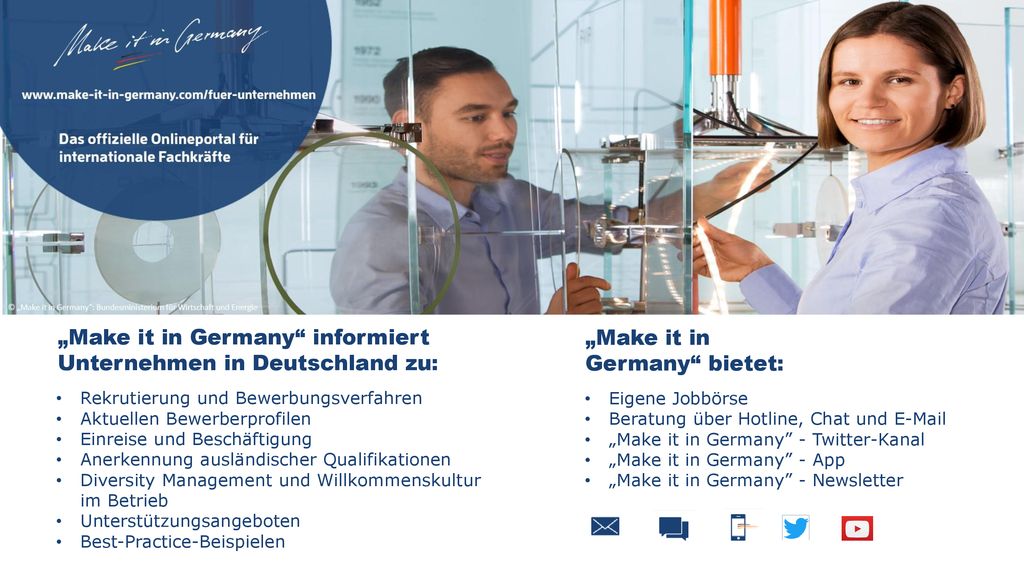 „Make it in Germany informiert Unternehmen in Deutschland zu: