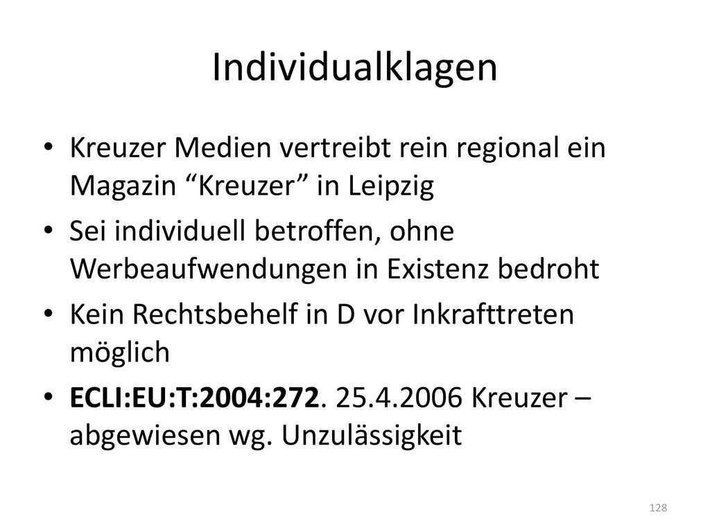 Individualklagen Kreuzer Medien vertreibt rein regional ein Magazin Kreuzer in Leipzig.