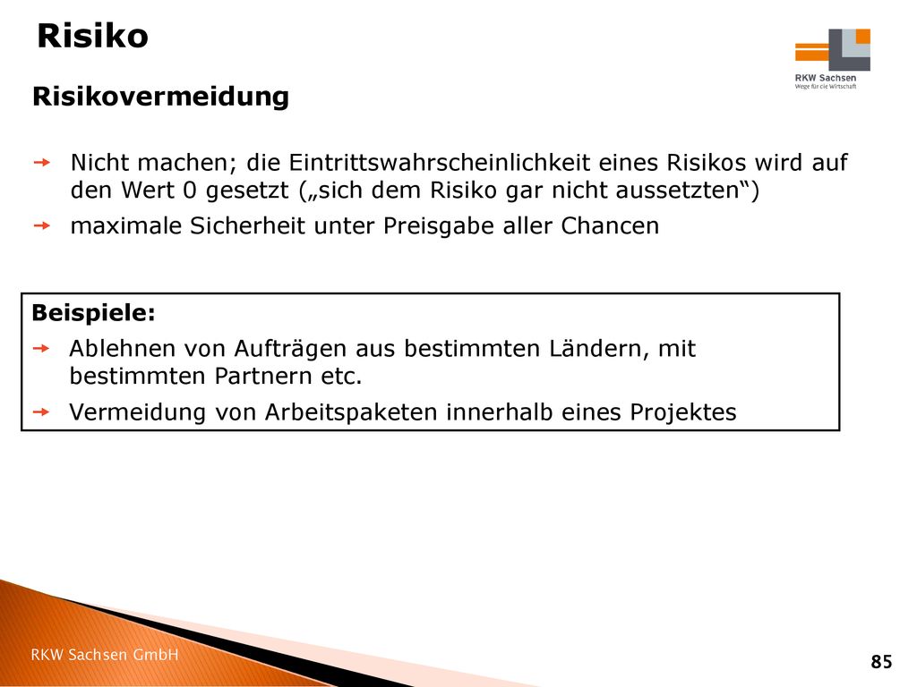 Risiko Risikovermeidung