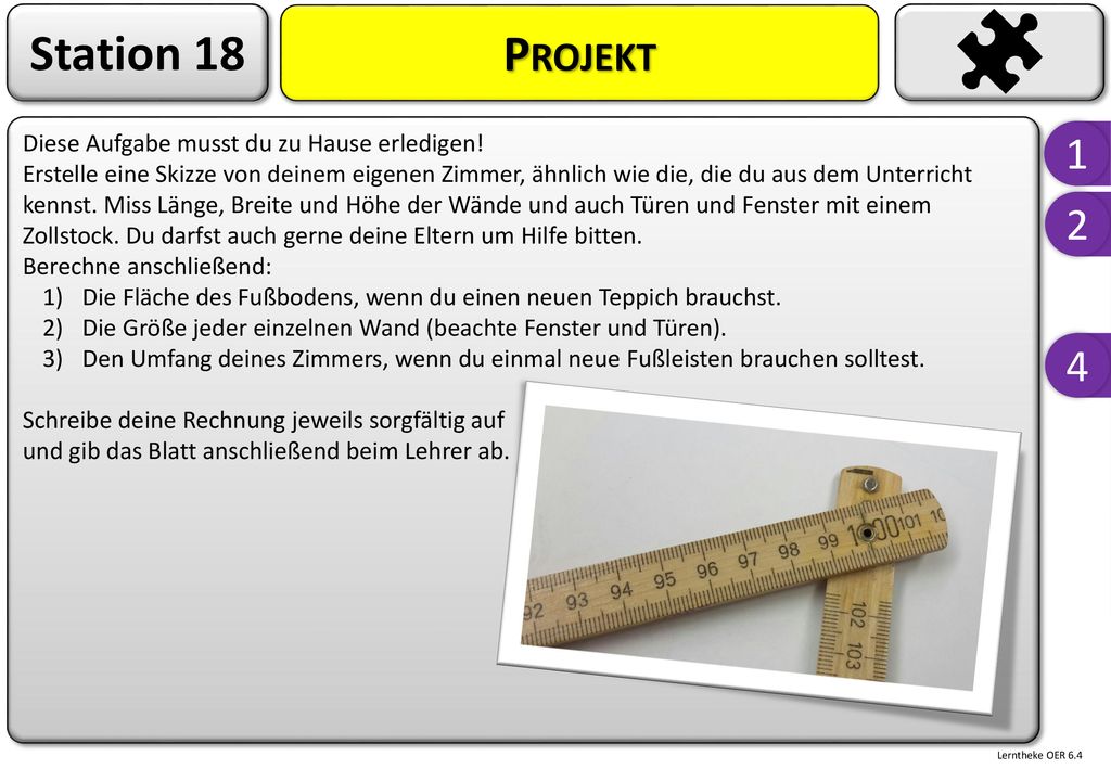 Station 18 Projekt Diese Aufgabe musst du zu Hause erledigen!