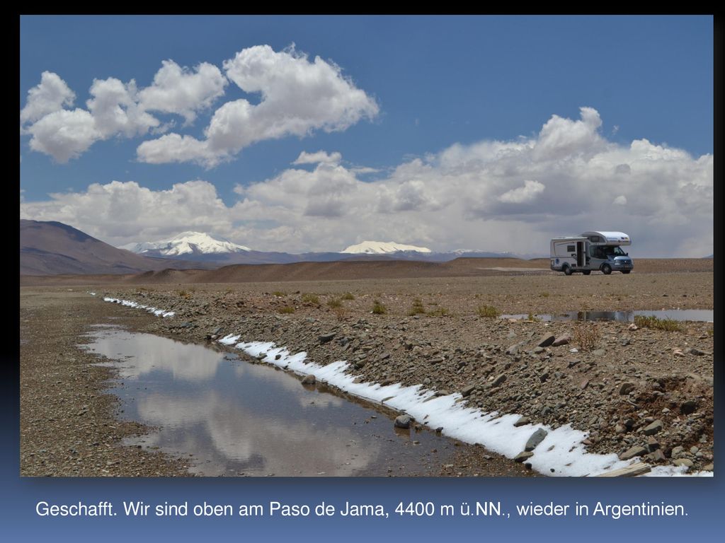 Geschafft. Wir sind oben am Paso de Jama, 4400 m ü. NN
