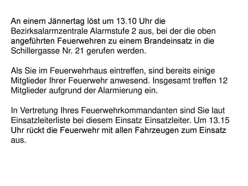 An einem Jännertag löst um 13