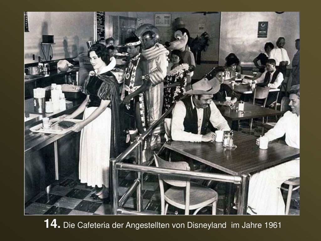 14. Die Cafeteria der Angestellten von Disneyland im Jahre 1961