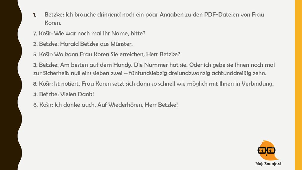 Betzke: Ich brauche dringend noch ein paar Angaben zu den PDF-Dateien von Frau Koren.